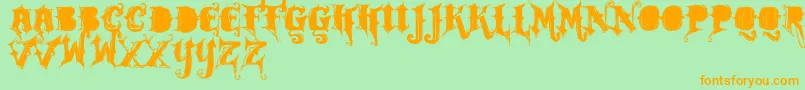 Vtks Rock Garage Band Font – Orange Fonts on Green Background