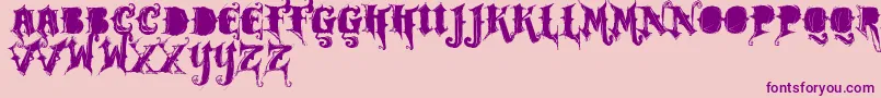 Vtks Rock Garage Band Font – Purple Fonts on Pink Background