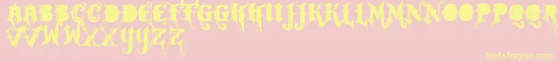 Vtks Rock Garage Band Font – Yellow Fonts on Pink Background