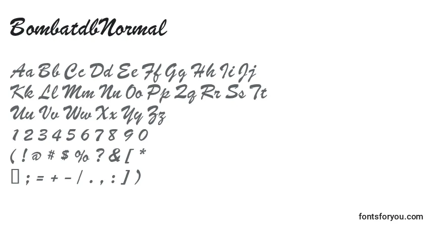 A fonte BombatdbNormal – alfabeto, números, caracteres especiais