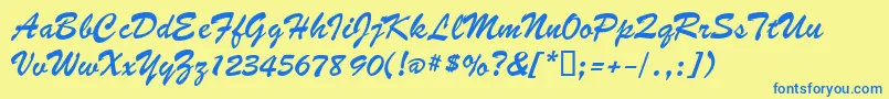 BombatdbNormal Font – Blue Fonts on Yellow Background