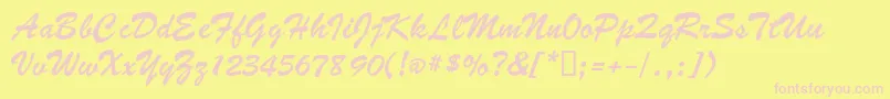 BombatdbNormal Font – Pink Fonts on Yellow Background