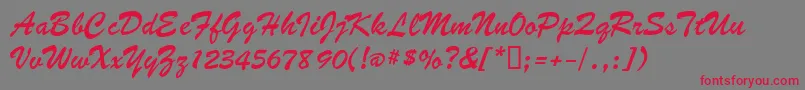 BombatdbNormal Font – Red Fonts on Gray Background