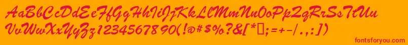 BombatdbNormal Font – Red Fonts on Orange Background