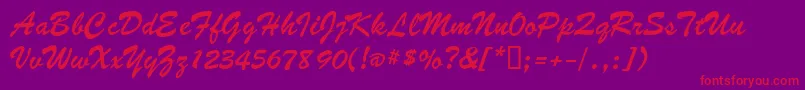 BombatdbNormal Font – Red Fonts on Purple Background