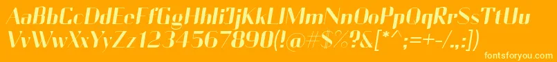 CurrencySlanted Font – Yellow Fonts on Orange Background