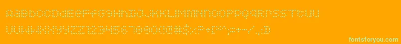 Squarodynamic01-Schriftart – Grüne Schriften auf orangefarbenem Hintergrund