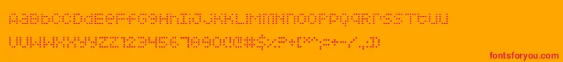 Squarodynamic01 Font – Red Fonts on Orange Background