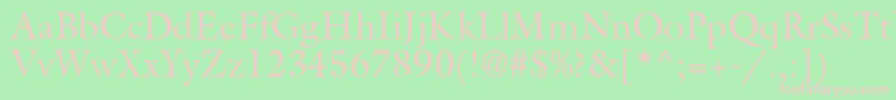 GisbertdbNormal Font – Pink Fonts on Green Background