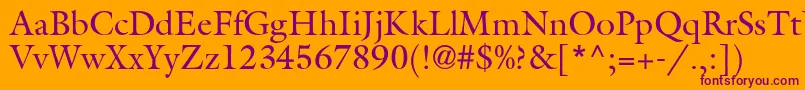 GisbertdbNormal Font – Purple Fonts on Orange Background