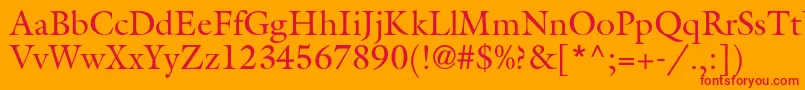 GisbertdbNormal Font – Red Fonts on Orange Background