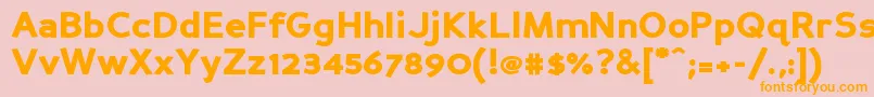Fonte PerspectiveSansBlack – fontes laranjas em um fundo rosa