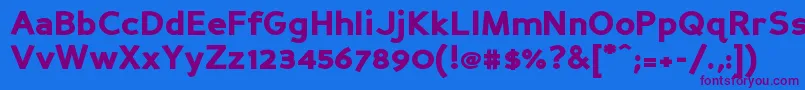 Czcionka PerspectiveSansBlack – fioletowe czcionki na niebieskim tle