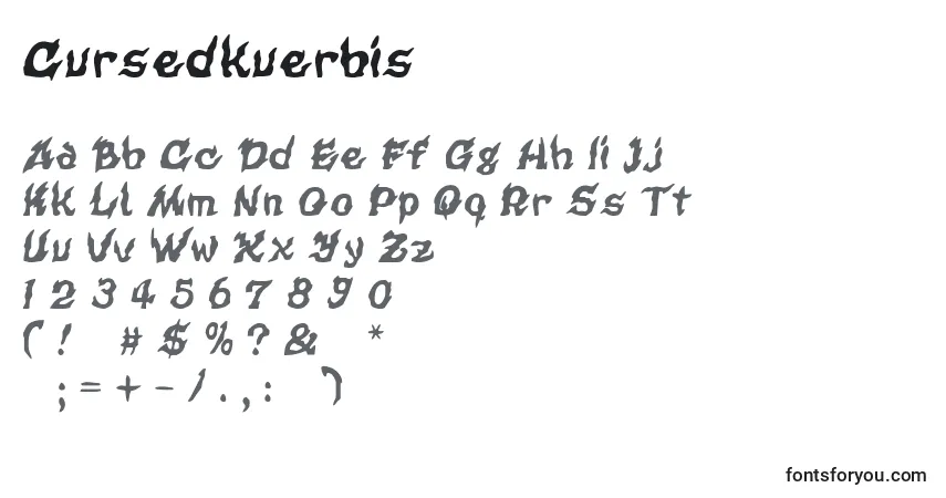 Schriftart Cursedkuerbis – Alphabet, Zahlen, spezielle Symbole