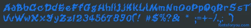 Cursedkuerbis Font – Blue Fonts on Black Background