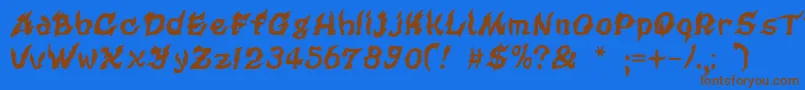 Cursedkuerbis Font – Brown Fonts on Blue Background