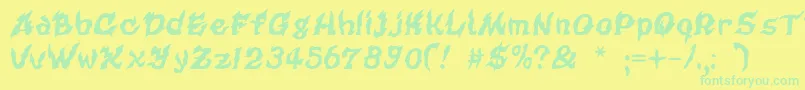 Cursedkuerbis Font – Green Fonts on Yellow Background