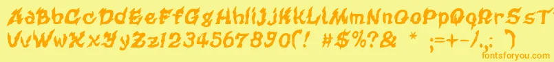 Cursedkuerbis Font – Orange Fonts on Yellow Background