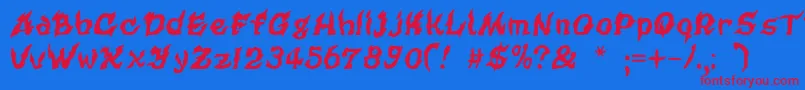 Cursedkuerbis Font – Red Fonts on Blue Background