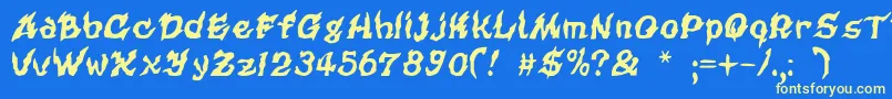 Cursedkuerbis Font – Yellow Fonts on Blue Background