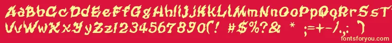 Cursedkuerbis Font – Yellow Fonts on Red Background