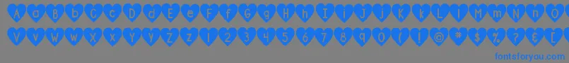 DjbShapeUpHearts Font – Blue Fonts on Gray Background