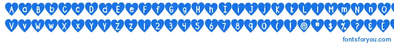 DjbShapeUpHearts Font – Blue Fonts on White Background