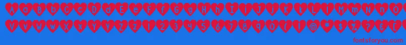 DjbShapeUpHearts Font – Red Fonts on Blue Background