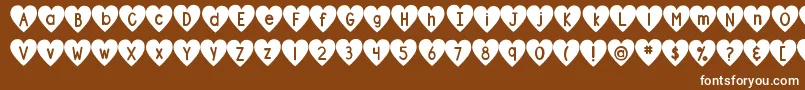 DjbShapeUpHearts Font – White Fonts on Brown Background