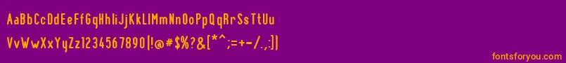 BnPinkyBold-fontti – oranssit fontit violetilla taustalla