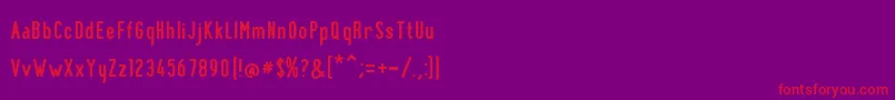 BnPinkyBold-Schriftart – Rote Schriften auf violettem Hintergrund