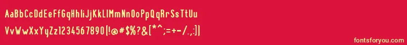 フォントBnPinkyBold – 黄色の文字、赤い背景