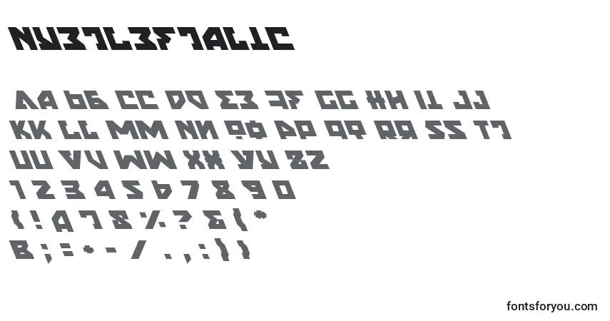 A fonte NyetLeftalic – alfabeto, números, caracteres especiais