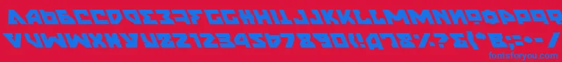 NyetLeftalic-Schriftart – Blaue Schriften auf rotem Hintergrund