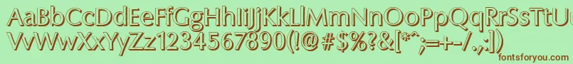 ColumbiashadowRegular Font – Brown Fonts on Green Background