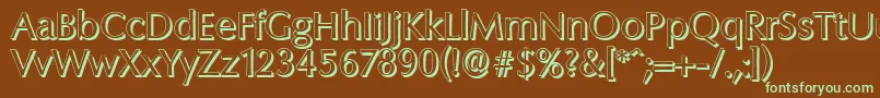 ColumbiashadowRegular Font – Green Fonts on Brown Background