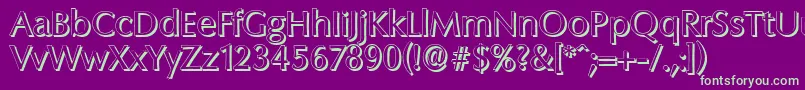 ColumbiashadowRegular Font – Green Fonts on Purple Background