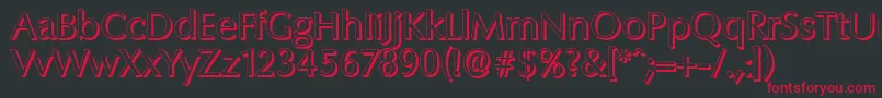 ColumbiashadowRegular-Schriftart – Rote Schriften auf schwarzem Hintergrund
