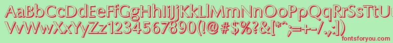 ColumbiashadowRegular Font – Red Fonts on Green Background