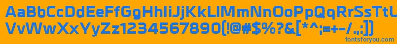 フォントMetrikExtrabold – オレンジの背景に青い文字