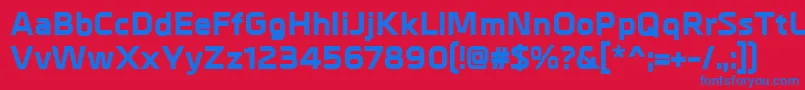 MetrikExtrabold-fontti – siniset fontit punaisella taustalla