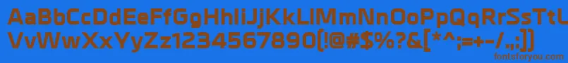 Czcionka MetrikExtrabold – brązowe czcionki na niebieskim tle