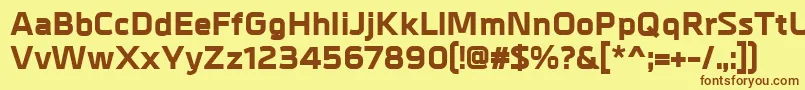 MetrikExtrabold Font – Brown Fonts on Yellow Background