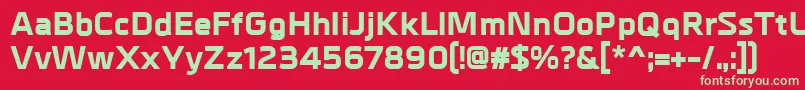 フォントMetrikExtrabold – 赤い背景に緑の文字