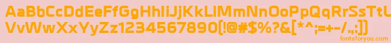 フォントMetrikExtrabold – オレンジの文字がピンクの背景にあります。