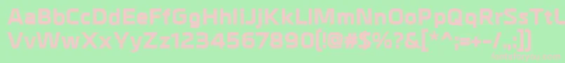 Fonte MetrikExtrabold – fontes rosa em um fundo verde