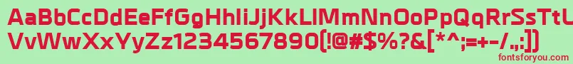 MetrikExtrabold Font – Red Fonts on Green Background