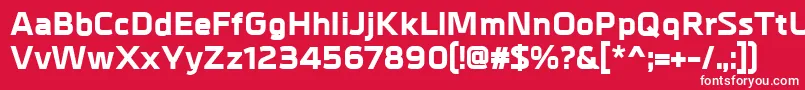フォントMetrikExtrabold – 赤い背景に白い文字