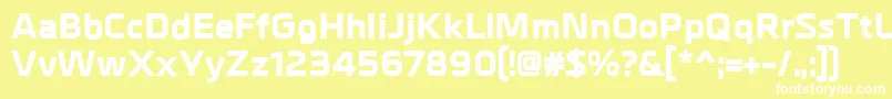 フォントMetrikExtrabold – 黄色い背景に白い文字
