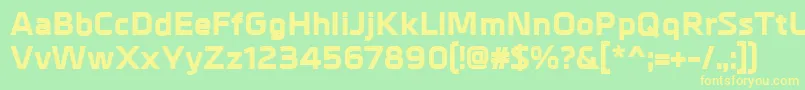 MetrikExtrabold Font – Yellow Fonts on Green Background